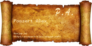 Poszert Alex névjegykártya